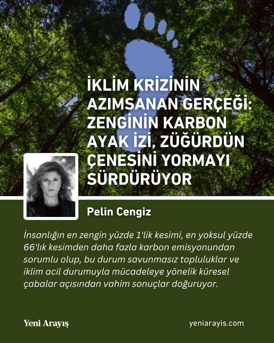yeniarayiscom's tweet photo. ❝ Fakirleri doyuramadığımız için değil, zenginleri doyuramadığımız için açlık, yoksulluk, sefalet bitmiyor. ❞

İklim krizinin azımsanan gerçeği: Zenginin karbon ayak izi, züğürdün çenesini yormayı sürdürüyor

✍️ @Pel_in_Ce yazdı.

Okumak için ➡️ https://t.co/b9TN60shai https://t.co/7ksJb0qu2k