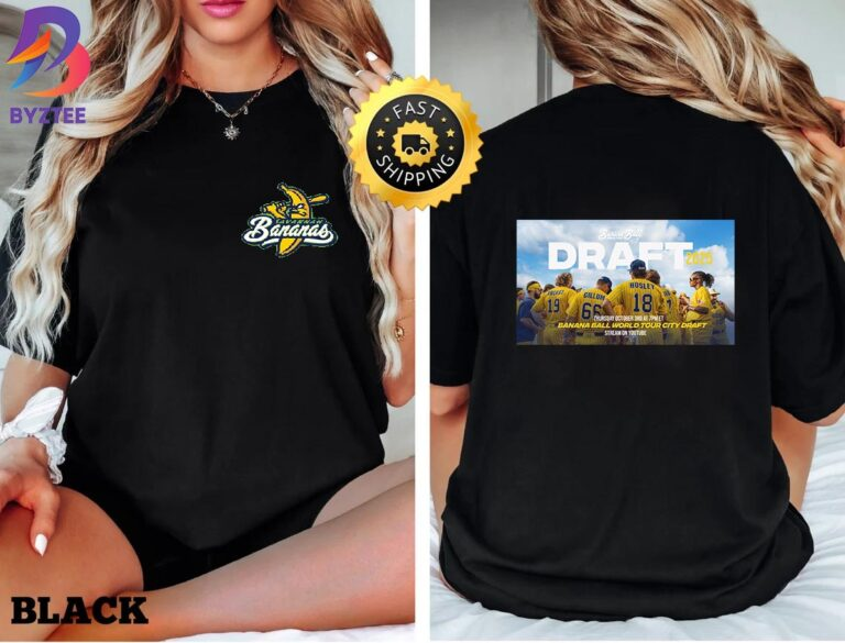 Byztee_Shop's tweet photo. Banana Ball World Tour City Draft 2025 Two Sides Unisex T shirt
#bananaball #SavannahBananas 
Buy now =>>
https://t.co/oYwWkmmuL2 https://t.co/W7CzmVKpad