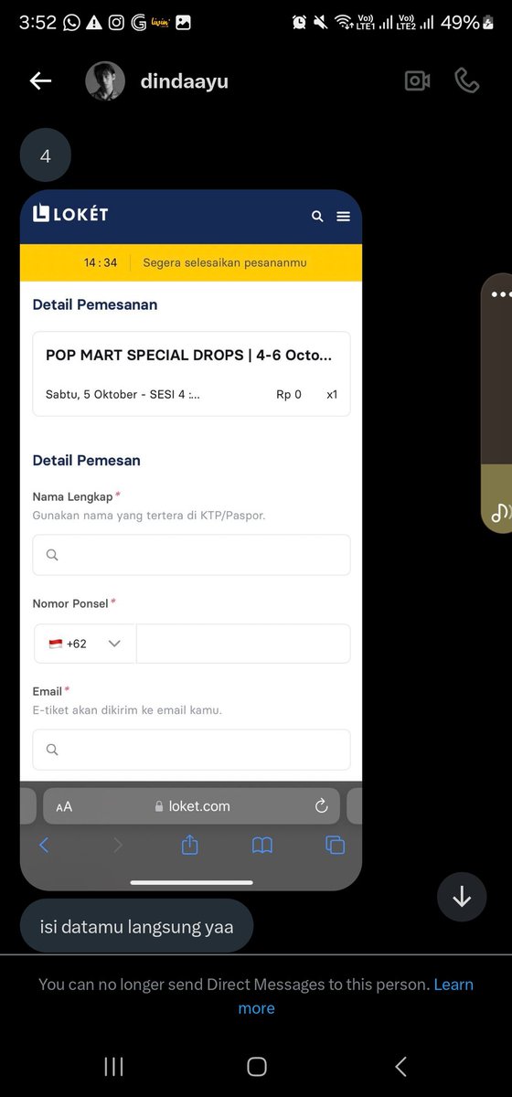 wulanrhdyh's tweet photo. HELP RT - DOI SCAM TIKET POPMART. HATI-HATI GUYS, AKU &amp; TEMEN2 LGSG DIBLOCK #popmart #popmartgancit #tiketpopmart https://t.co/ZyoGsoUCOw