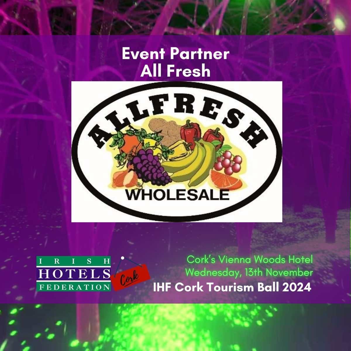 Cork_IHF's tweet photo. We’re delighted to announce All Fresh as a sponsor for the IHF Cork Annual Tourism Ball 2024! 🎉 Their commitment to delivering top-quality, locally sourced produce aligns perfectly with our "Enchanted Garden" theme. 🌿💚#HospitalityIreland #allfresh #IHFCorkTourismBall https://t.co/nqcjfX1YMz