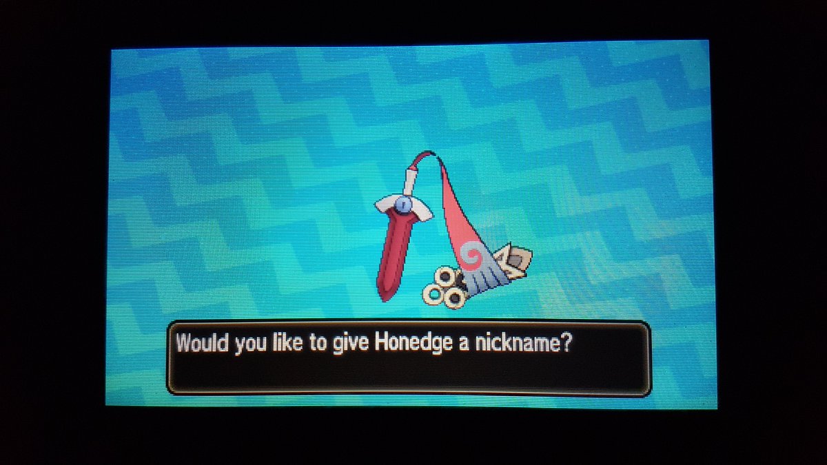 Shiny #Honedge obtained on the 24th of June 2018. Another member of the Dream Team. 1152 eggs hatched!