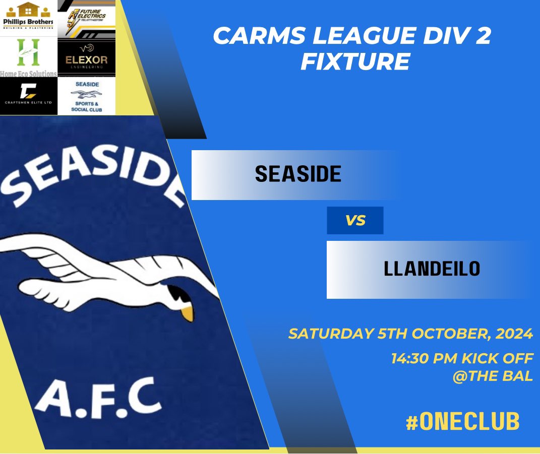 ‼️ This weekends Senior fixtures 💙⚽️