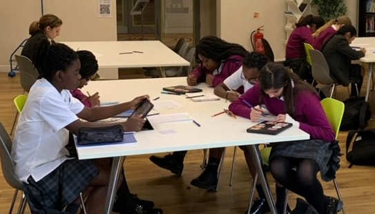 BGS_LRC's tweet photo. Eyes down for Poetry (Count on Poetry) Bingo.
We had a wonderful time, with lunchtime rhymes! 
#BGSThinksDifferently #poetry https://t.co/3JRX3e4XWF