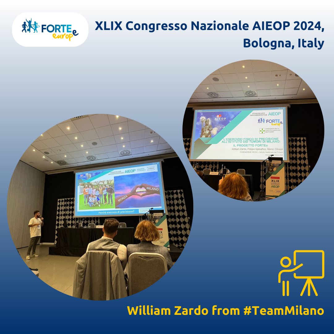 Fortee_project's tweet photo. This week, @WilliamZardo represented #FORTEe at the XLIX Congresso Nazionale AIEOP 2024 in Bologna, Italy! Thank you, William, for spreading our message! 💪
#GetStrongToFightChildhoodCancer
#AIEOP2024 @IstTumori https://t.co/iCtHIE2lLn