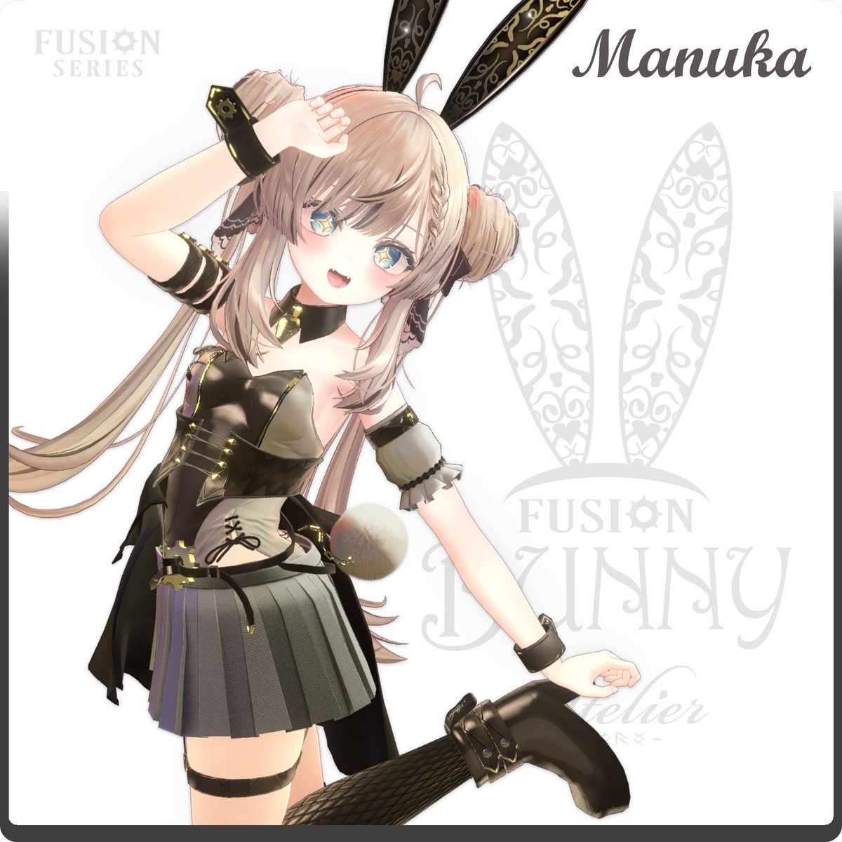 Miori_Mitsukuri's tweet image. 【#アトリエミオリ 販売情報】
 VRC向け3D衣装モデル『FusionBunny』の販売を開始しました🐰10/9までセール中です✨
対応アバター：しなの / ナナセ・ノワール / マヌカ

プレゼントキャンペーンも本日から10/6まで開催中🎁
参加方法と詳細はリプ欄を御覧ください！

atelier-miori.booth.pm/items/6156807

#VRChat