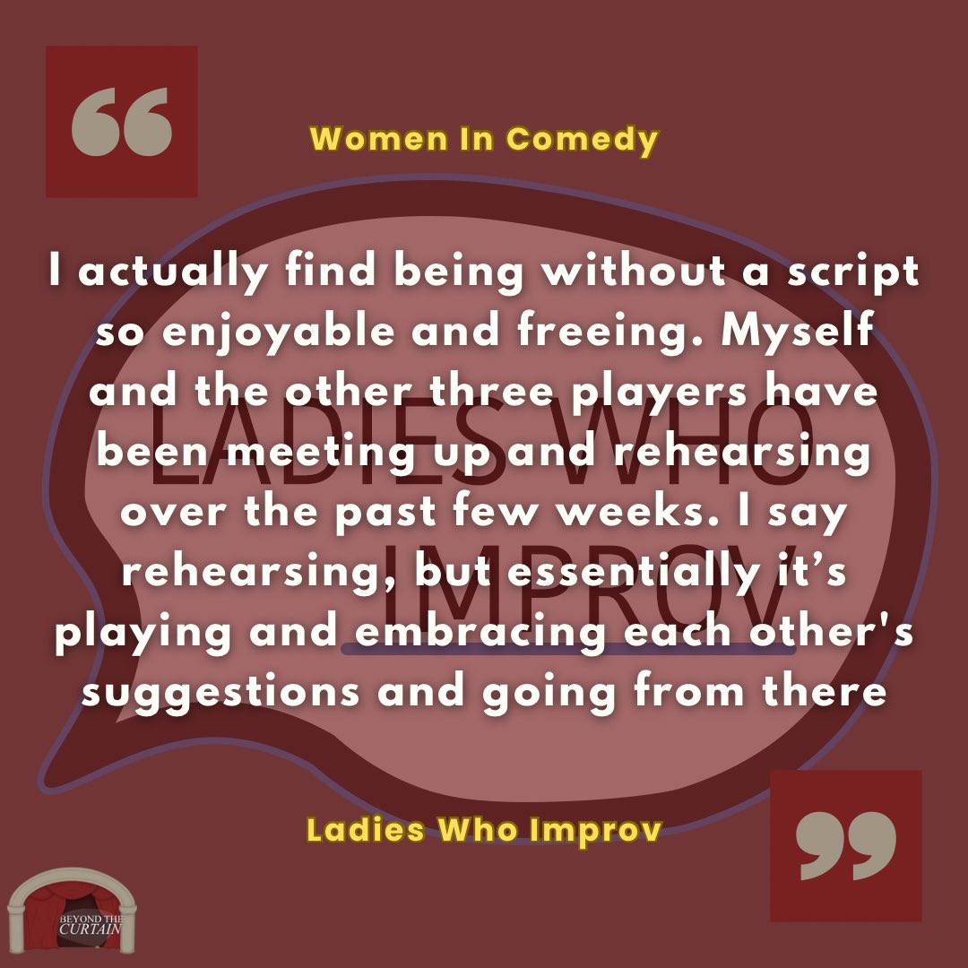 “We will embrace the weird and wonderful and use audience suggestions to create a lot of fun and improv magic.”

<a href="/ThirstyPro/">Thirsty Productions 🥤</a> chat Ladies In Improv which will debut at <a href="/WICF/">Women in Comedy Festival</a> on 10th October.

beyondthecurtain.co.uk/2024/10/ladies…