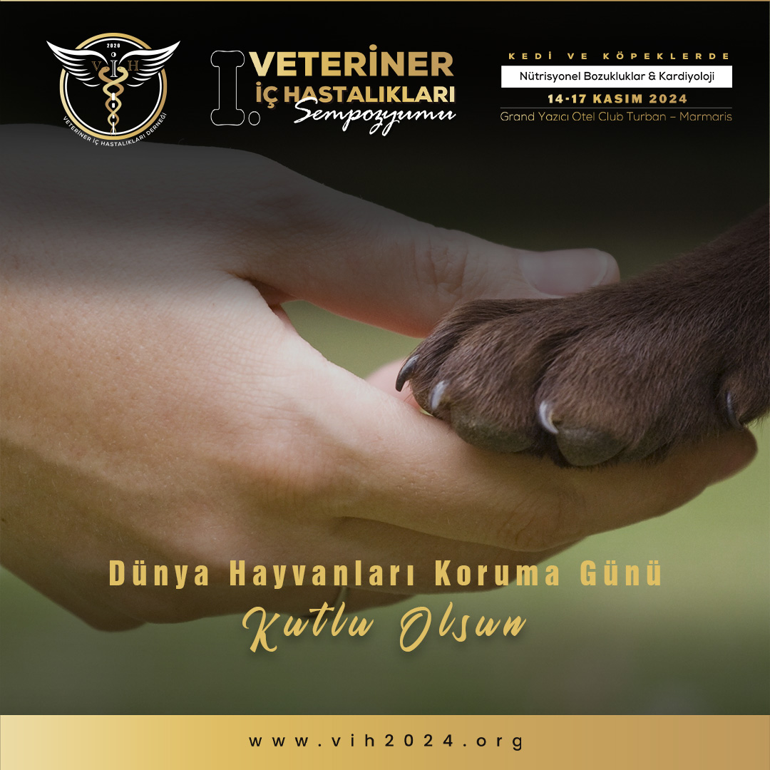 Hayvan Hakları Koruma Günü'nü kutluyoruz ve tüm canlıları sevgiyle kucaklıyoruz. ❤️ Hayvanlar için el ele! 🐾

#4Ekim #HayvanHaklarıKorumaGünü #VeterinerİçHastalıklarıDerneği #Vih #VeterinerİçHastalıklarıSempozyumu #PlazaEvent