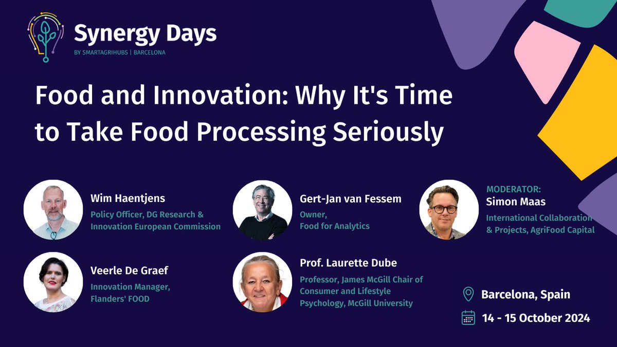 🔍 Food and #innovation - why is it time to take food processing seriously?

We will find the answers at #SynergyDays2024, where we deep dive into the crucial role of #foodprocessing in shaping a sustainable future for our food systems.

Don't miss this insightful session! 🍽️🔬