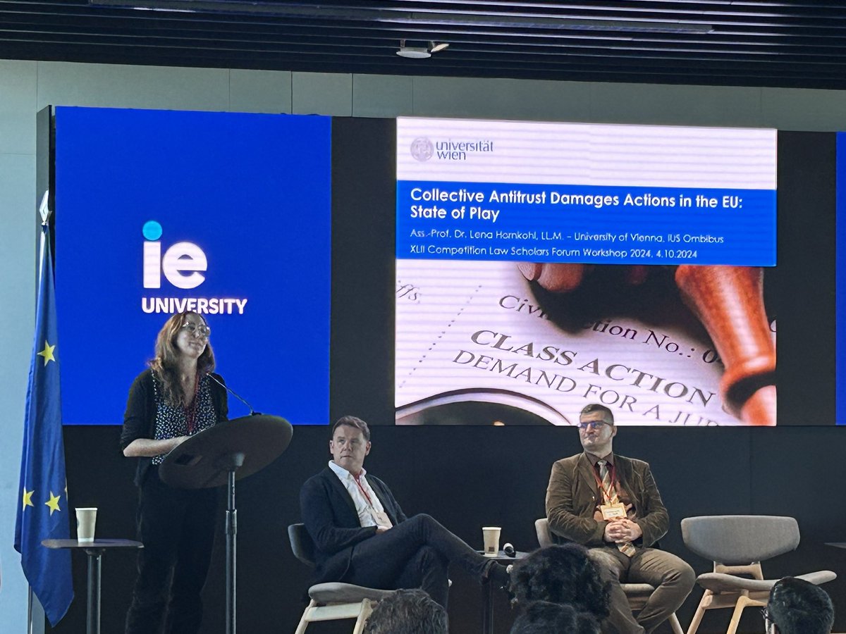 Lena Hornkohl on antitrust collective redress at 42th CLASF workshop <a href="/ielawschool/">IE Law School</a>