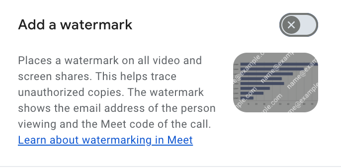 NinaTrankova's tweet image. 🆕Watermarking in Google Meet Helps Protect Your Meeting Content 
Available with Gemini andAI Add-ons workspaceupdates.googleblog.com/2024/10/google… 
#GoogleWorkspace #Updates #GoogleMeet