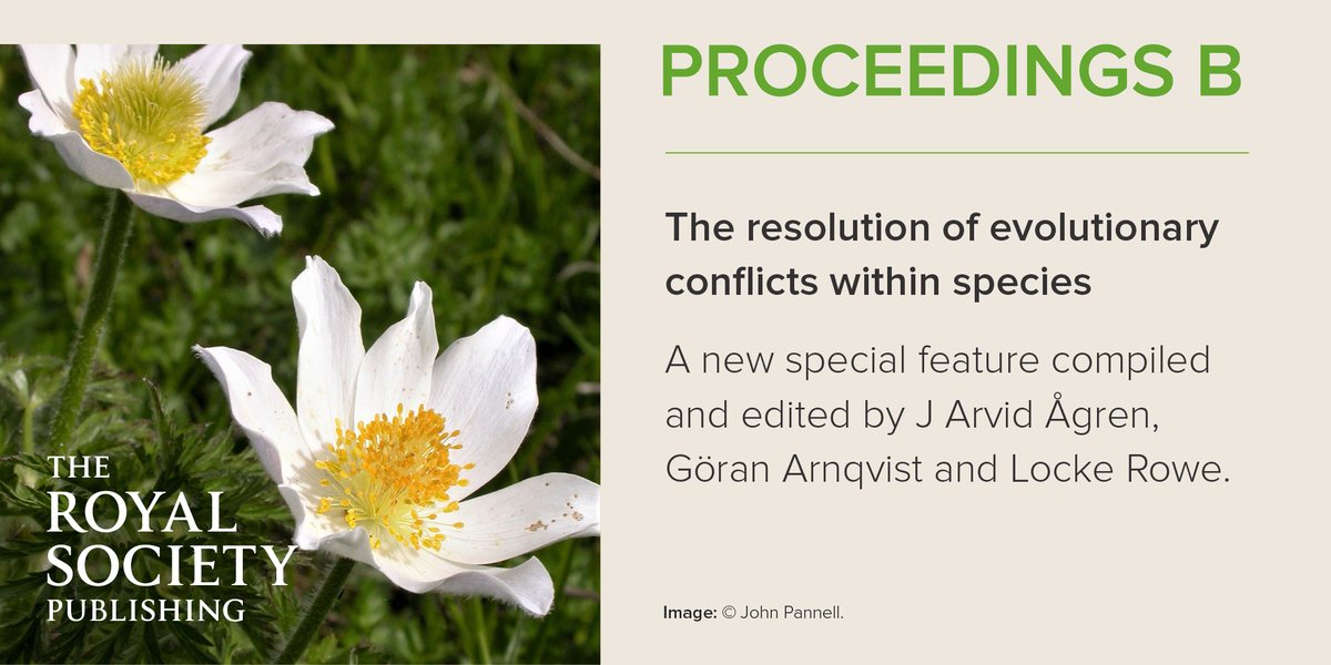 Royal Society Publishing (@rsocpublishing) on Twitter photo New Special Feature published in #ProcB - The resolution of evolutionary conflicts within species #OpenAccess #Evolution ow.ly/No2950TpZ5j <a href="/arvidagren/">Arvid Ågren</a> New Special Feature published in #ProcB - The resolution of evolutionary conflicts within species #OpenAccess #Evolution ow.ly/No2950TpZ5j <a href="/arvidagren/">Arvid Ågren</a>