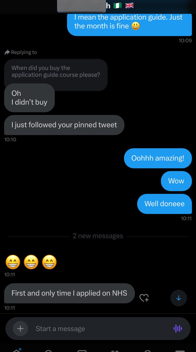 She actually got the interview at her first application after using the free tweet on my suspended account ☺️☺️😁

First NHS application landed her an interview and job offer!

🥳