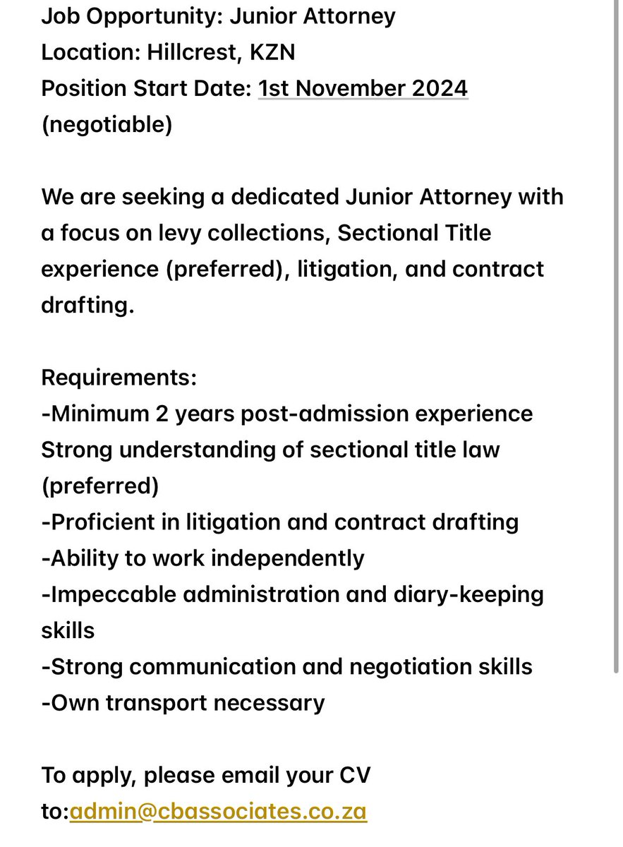 📍Junior attorney vacancy