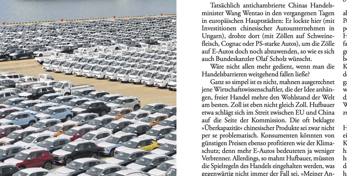 Max Hägler (@maxhaegler) on Twitter photo 🚗 🇨🇳 🇪🇺 Es gibt gute Argumente geg Zölle auf chin Autos. Aber es gibt auch sehr gute dafür, und weil sie von Vertretern des Freihandels kommen, lohnt es, sie zu kennen. In <a href="/DIEZEIT/">DIE ZEIT</a> (Online: zeit.de/2024/42/zollst…) und ganz kurz im Podcast heute früh: zeit.de/politik/2024-1… 🚗 🇨🇳 🇪🇺 Es gibt gute Argumente geg Zölle auf chin Autos. Aber es gibt auch sehr gute dafür, und weil sie von Vertretern des Freihandels kommen, lohnt es, sie zu kennen. In <a href="/DIEZEIT/">DIE ZEIT</a> (Online: zeit.de/2024/42/zollst…) und ganz kurz im Podcast heute früh: zeit.de/politik/2024-1…