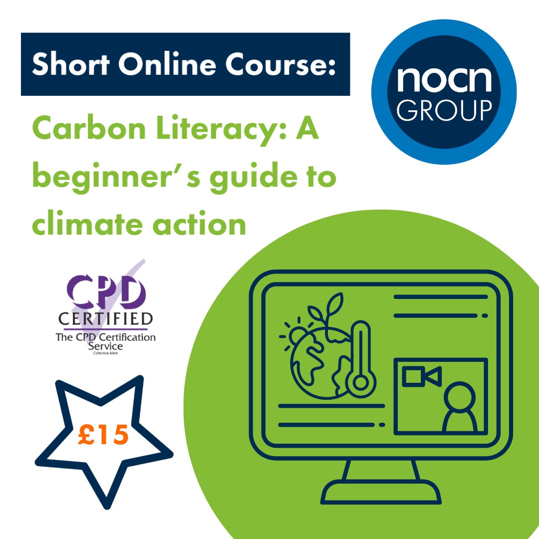NOCNGroup's tweet photo. ๐๐๐ฟOur new #CarbonLiteracy Short Online Course has gained #CPDAccreditation! The 3-hour course is for anyone who wants to up-skill themselves on the impact of #climatechange and what part they can play in reducing #carbonemissions
https://t.co/3CqBgsGmBP
#greenskills https://t.co/H7m3zgnzOp