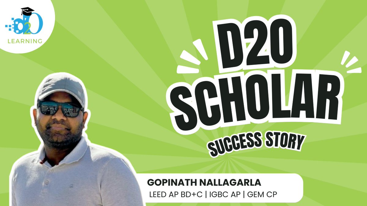 D2OLearning's tweet image. Inspiration from Gopinath Nallagarla&apos;s LEED AP BC+C Journey🎉🎉
Watch his journey now:
lnkd.in/dXm5sevh

Kickstart Your LEED Journey with D2O Learning! 🚀

🔗 Explore our offerings: lnkd.in/dtpVwqhf

#LEEDAP #LEEDGreenAssociate #Sustainability #GreenBuilding