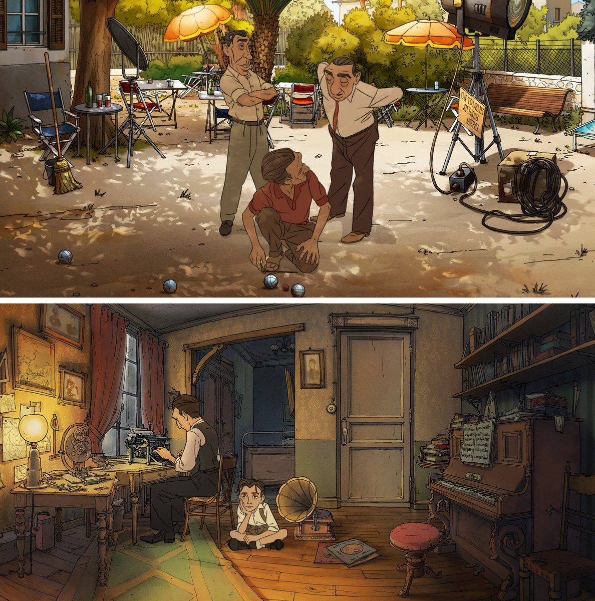 First pictures of "Marcel &amp; Monsieur Pagnol" french animated feature film directed by Sylvain Chomet (The Triplets of Belleville, The Illusionist...).
A biopic about one of France's greatest writers.
Coming in October 2025.