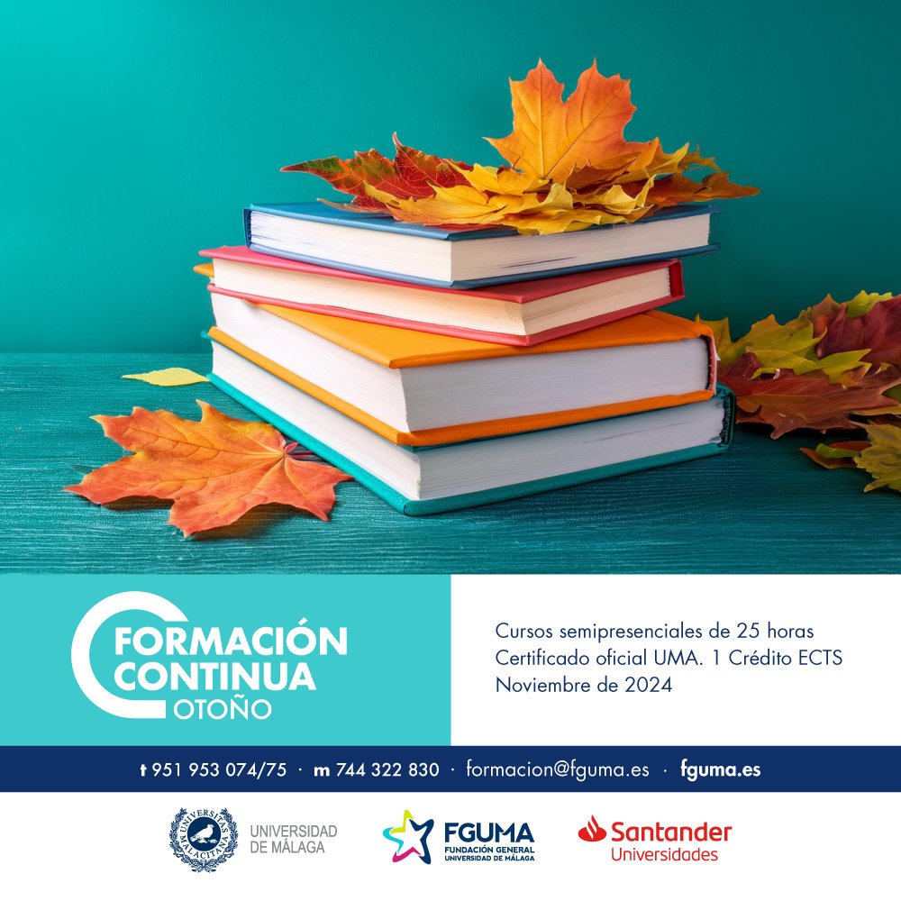 💡#Formación en la Universidad de Málaga con inscripciones abiertas:

🎓 Grados oficiales con plazas vacantes (hasta el 7 de octubre): juntadeandalucia.es/economiaconoci…
🔎 Titulaciones propias UMA: uma.es/ensenanzas-pro…
⭐️ Cursos de Otoño🍂 de <a href="/fguma/">Fundación General UMA #FGUMAcontigo</a>: fguma.es/cursos-otono/

#Málaga