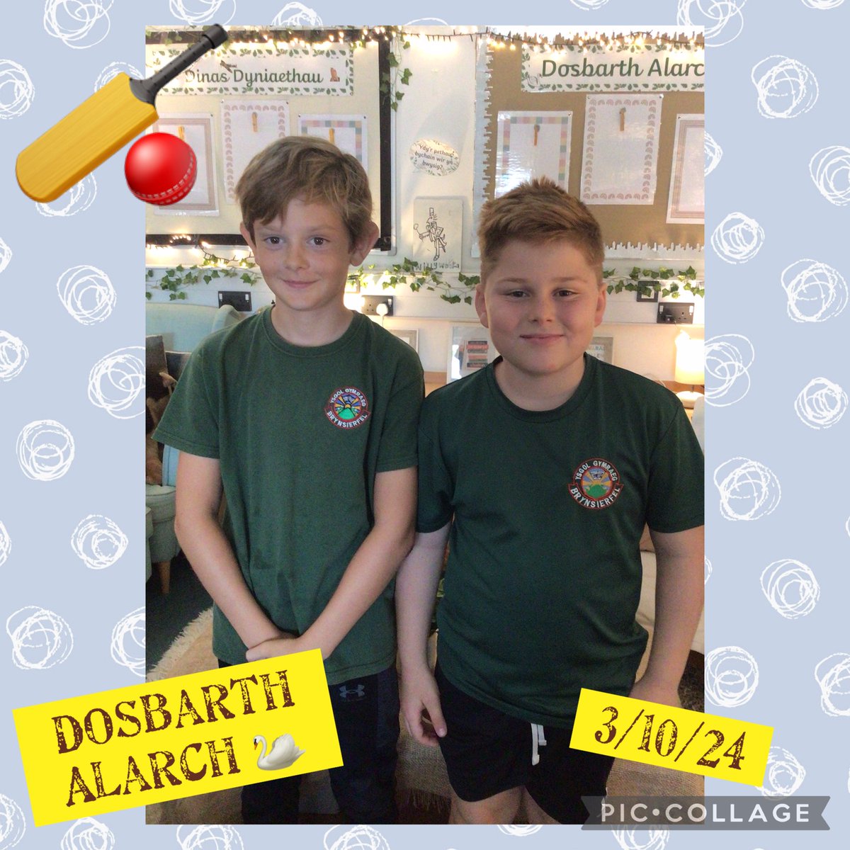 Llongyfarchiadau i’r ddau ddysgwyr yma am ennill lle yng ngharfan criced Gorllewin Cymru dan 10. Gwych!! Congratulations to these two learners for winning a place to play cricket for West Wales under 10s. What an achievement! 👏 🏏 <a href="/sportcarms/">Chwaraeon a Hamdden Actif | Actif Sport & Leisure</a>
