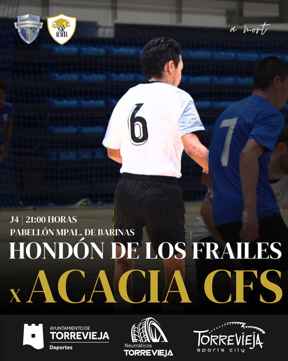 𝑺𝒆𝒈𝒖𝒏𝒅𝒂 𝒃𝒂𝒕𝒂𝒍𝒍𝒂 ⚔️

🆚 Hondón de los Frailes 
📍 Pabellón Municipal de Barinas
⌚️ 21:00
🏆 Lliga Preferent 

#ACACIAaMORT • #AcaciaCFS