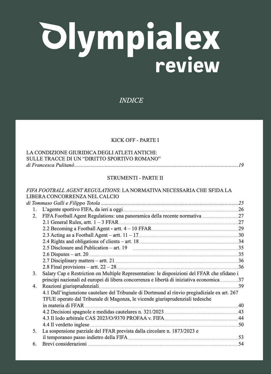 olympialex's tweet photo. 💥 𝘽𝙍𝙀𝘼𝙆𝙄𝙉𝙂 𝙉𝙀𝙒𝙎 💥

📰 È on-line il nuovo numero di Olympialex Review: la prima rivista scientifica italiana totalmente gratuita dedicata al diritto dello sport! 

👉https://t.co/NVZlTojDYY 👈 https://t.co/9dFcJUlBEC