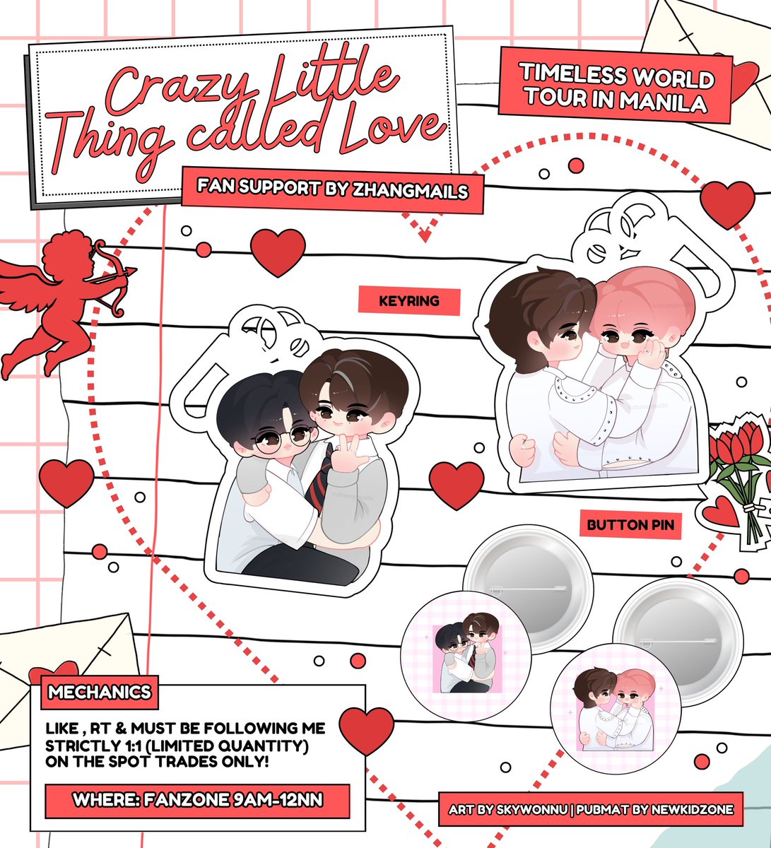 zhangmails's tweet photo. a crazy little thing called love 💘
—  a haobin fan support project for the Timeless World in Manila by @zhangmails 

🐬 rt, like, &amp; follow
☘️ fanzone, 9AM-12NN 
🎻 strictly 1:1, on the spot trading only

#ForZEROSE #ZEROBASEONE #TimelessWordinManila #ZB1INMANILA https://t.co/iGVcv3peBM