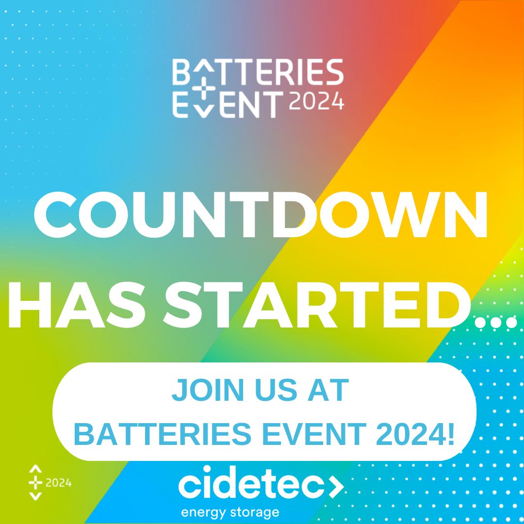 CIDETEC Energy Storage will be exhibiting at Batteries Event 2024 in Lyon from October 16-18.

Come visit us at Booth A49! 

📅 October 16-18
📍Lyon, France
➡️ Registration: …eriesevent2024.site.calypso-event.net/authentication…

#CidetecEnergyStorage #GreenFuture #CIDETEC #BatteriesEvent2024