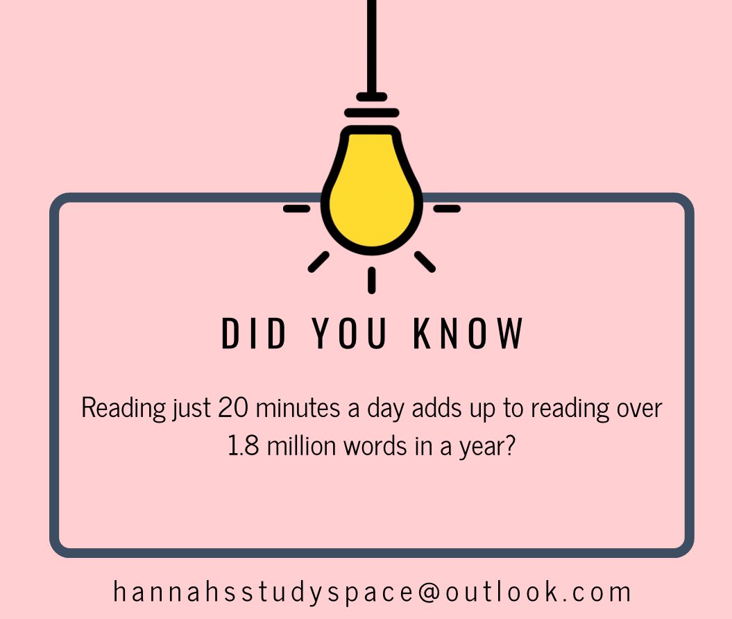hanstudyspace's tweet photo. 📚 Fun Fact Friday!📚

Did you know that reading just 20 minutes a day adds up to reading over 1.8 million words in a year? 😲 That’s like finishing a whole library of books! 📖✨

So grab your favorite story, and let’s get reading—every page is an adventure waiting to happen! 🌟 https://t.co/rswsFwCW1M