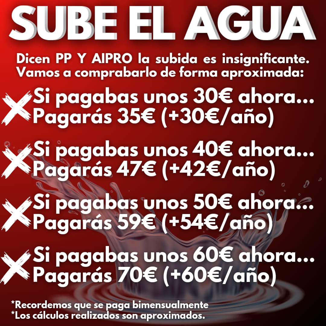 PSOE_ARCOS's tweet photo. ⚠️ PP y AiPro nos suben el agua en Arcos de la Frontera.

#ArcosDeLaFrontera https://t.co/OU2DRVCave
