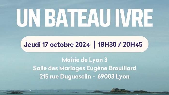 Mairie du 3e Lyon (@mairie3lyon) on Twitter photo Jeudi 17/10, ciné-débat “Un bateau ivre” de Kristell Menez, organisé dans le cadre des Semaines d’Information en Santé Mentale, par la Métropole aidante, la Mairie du 3e, la <a href="/PauseBrindille/">La pause Brindille</a> et le Centre d’addictologie de Roanne. Gratuit, sur inscription : urls.fr/tRkMVg Jeudi 17/10, ciné-débat “Un bateau ivre” de Kristell Menez, organisé dans le cadre des Semaines d’Information en Santé Mentale, par la Métropole aidante, la Mairie du 3e, la <a href="/PauseBrindille/">La pause Brindille</a> et le Centre d’addictologie de Roanne. Gratuit, sur inscription : urls.fr/tRkMVg