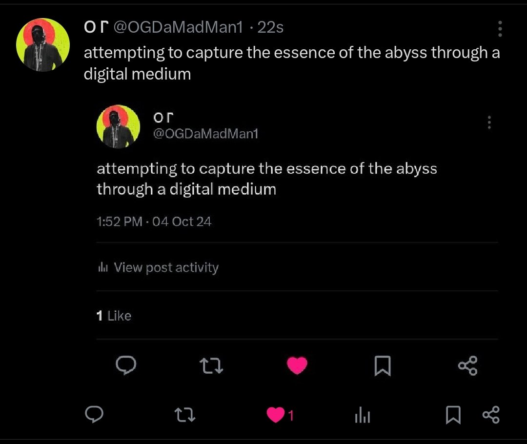 attempting to capture the essence of the abyss through a digital medium