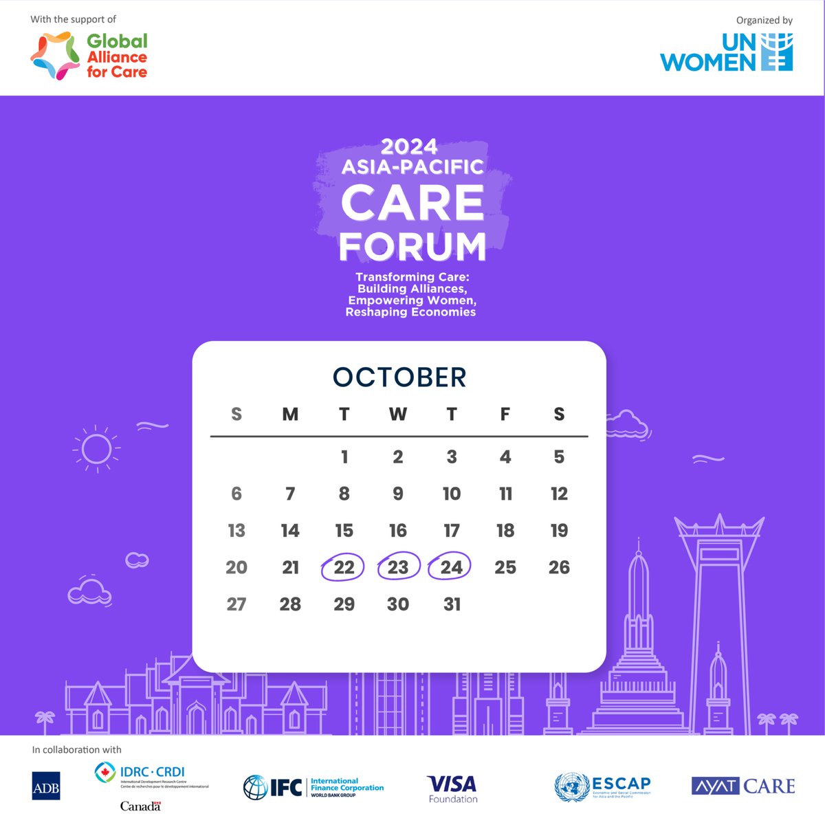 unwomenasia's tweet image. 🔔 The 2024 Asia-Pacific Care Forum is just around the corner and we are excited to be working with governments, civil society organizations, investors, private sector, care entrepreneurs and key development actors for transforming care. 

#TransformCare #WEECare