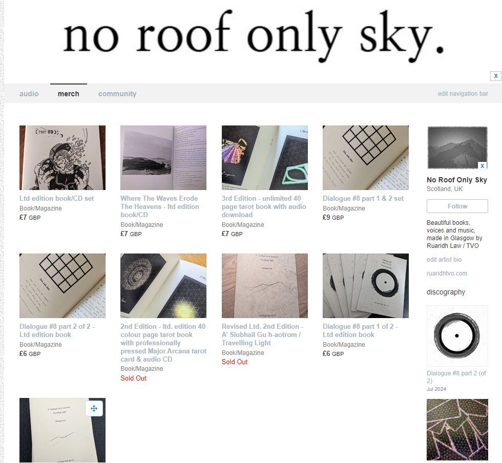 It's #bandcampfriday ! just restocked some of the out of stock items on here, go and grab at noroofonlysky.com
