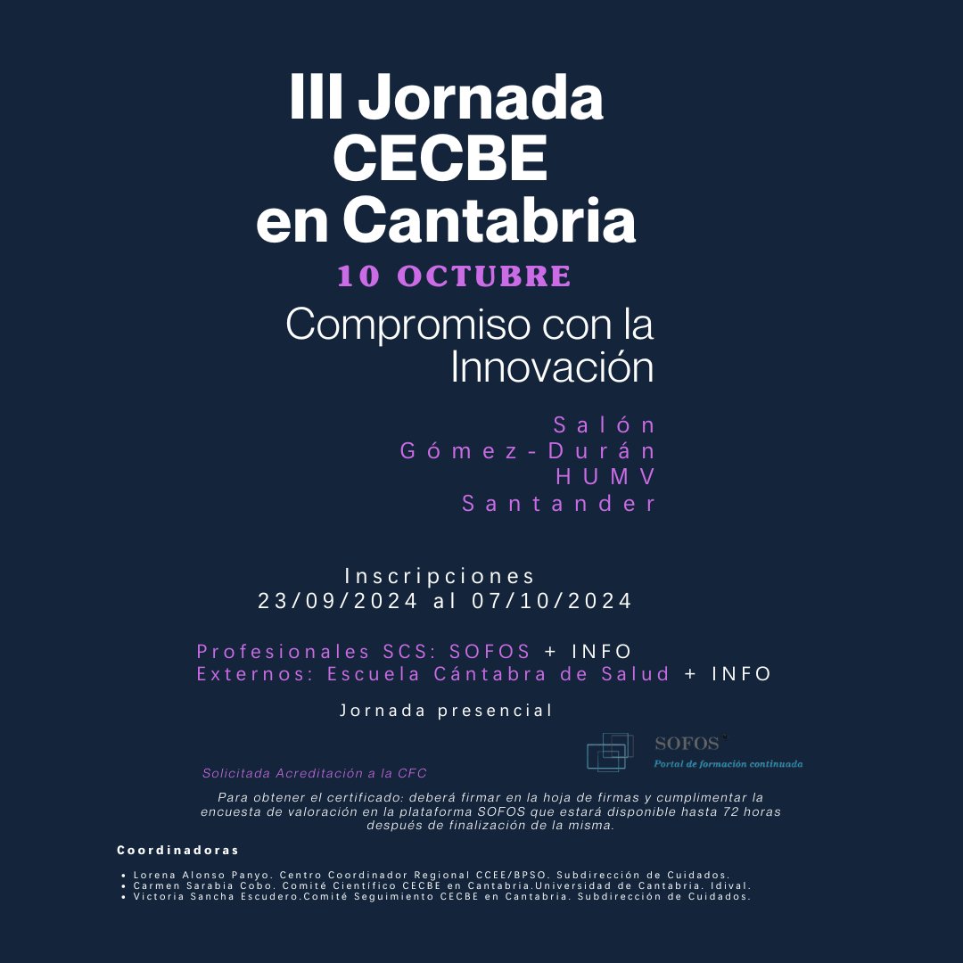 Te invitamos a la III Jornada del Centro Español para los Cuidados de Salud Basados en la Evidencia ¿Aún no te has inscrito? 
🗓️Inscripciones abiertas hasta el 7 de octubre
ℹ️Entra al enlace del programa 👉drive.google.com/file/d/1Fz24_A…