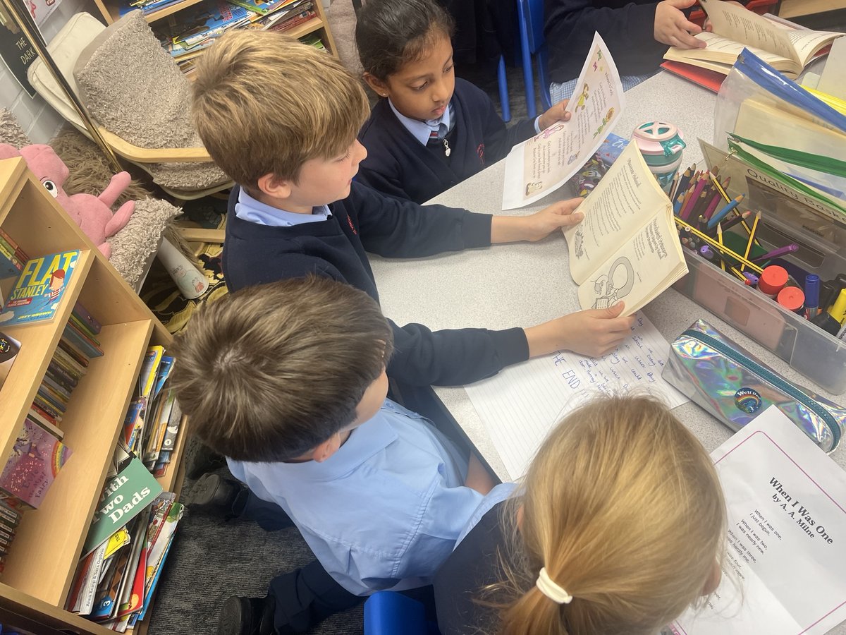 StVincentsPr's tweet photo. Year 2 and Year 5 had an exciting Buddy session this morning to mark National Poetry Day. They shared their favourite poems and even wrote some of their own!
#passionateaboutlearning https://t.co/PGZIRV5FWy