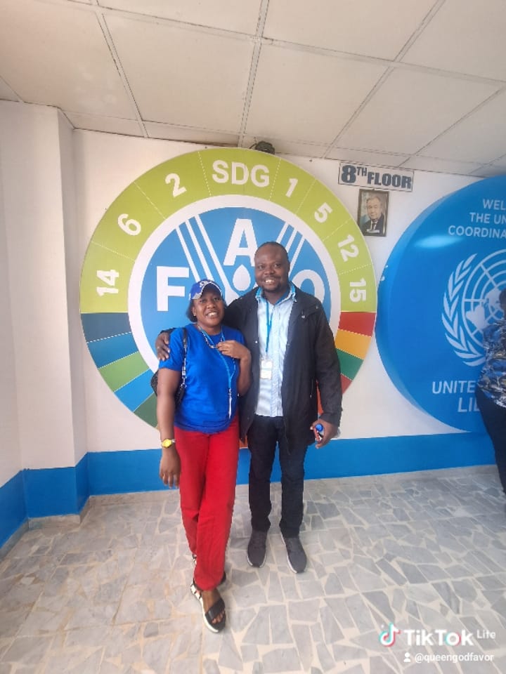 After my meeting at the FAO Liberia. My job is to encourage young people into agrifood or agriculture activities in Liberia.