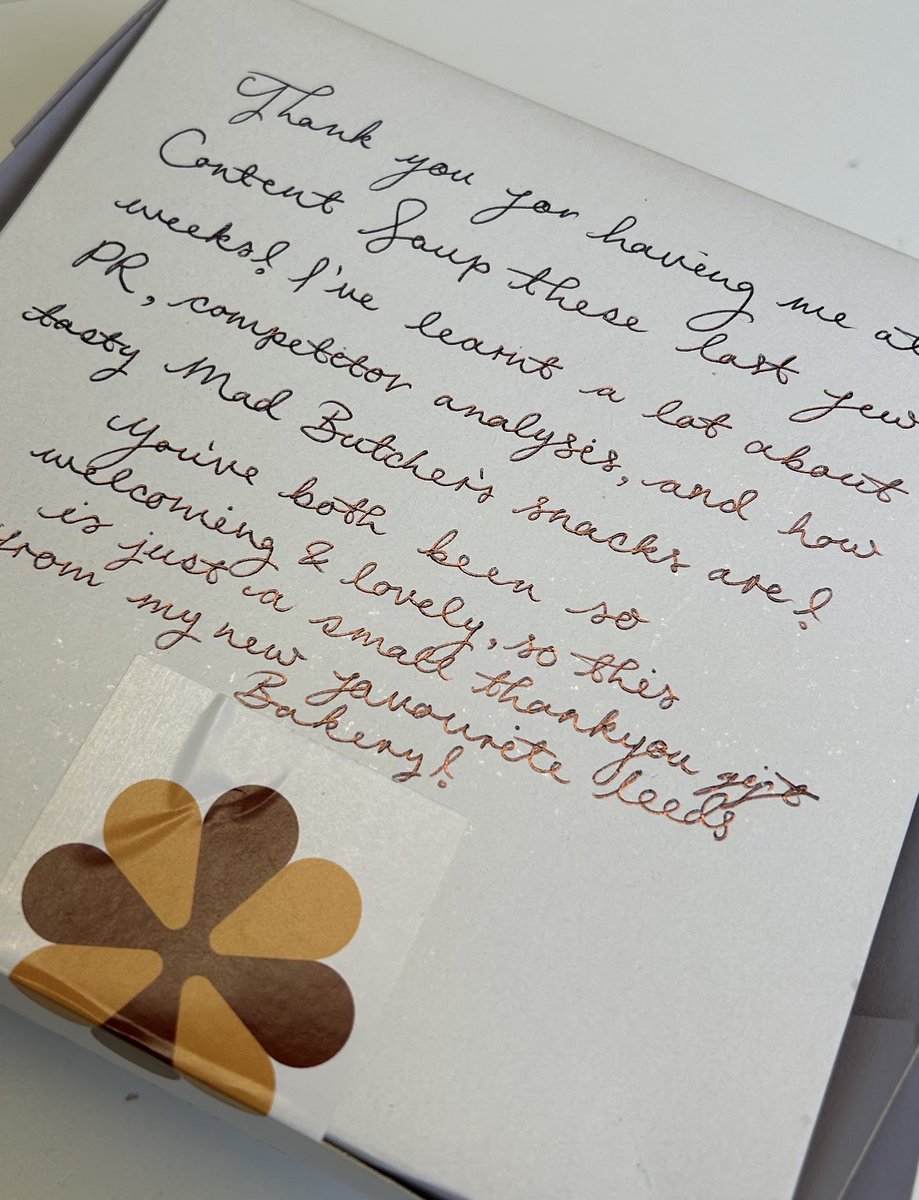 We waved a sad goodbye 👋 to our intern Ellie this week, who bought us cakes from @LaynesEspresso to say thank you. This girl’s going to go far! 🥰 She’s been our go to expert on Gen Z culture and we’ll miss her