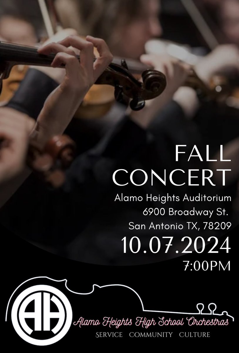 Our fall concert is just around the corner! Hope to see you there this Monday October 7th at 7pm!

The orchestra students sound AHmazing!