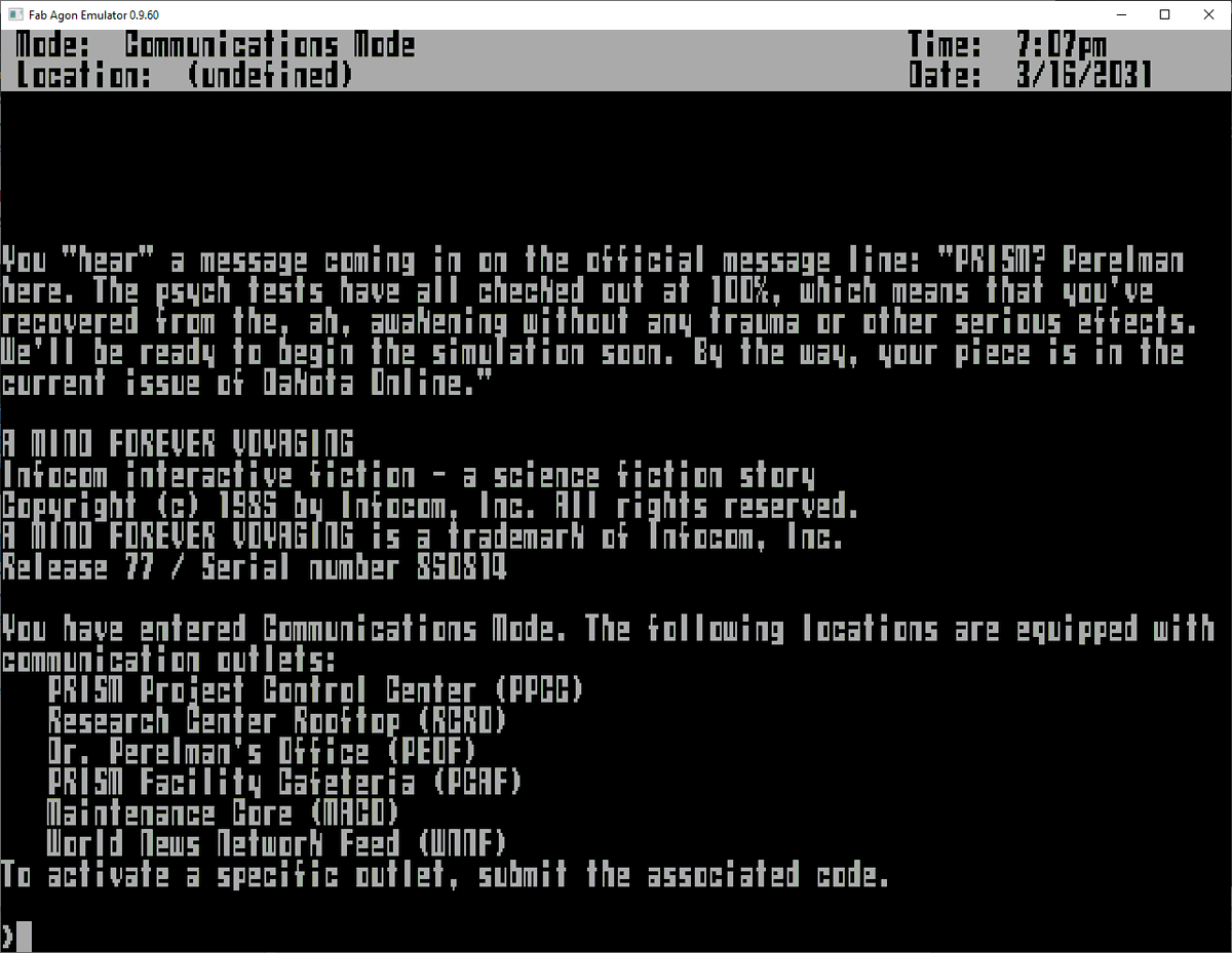 New immersive font experience - Vezza - Agon #Infocom #InteractiveFiction player. Read more and download here sijnstra.itch.io/vezza-agon/dev…  #indiegames via
<a href="/sijnstra/">Shawn Sijnstra</a>
#agonlight #retrocomputing
