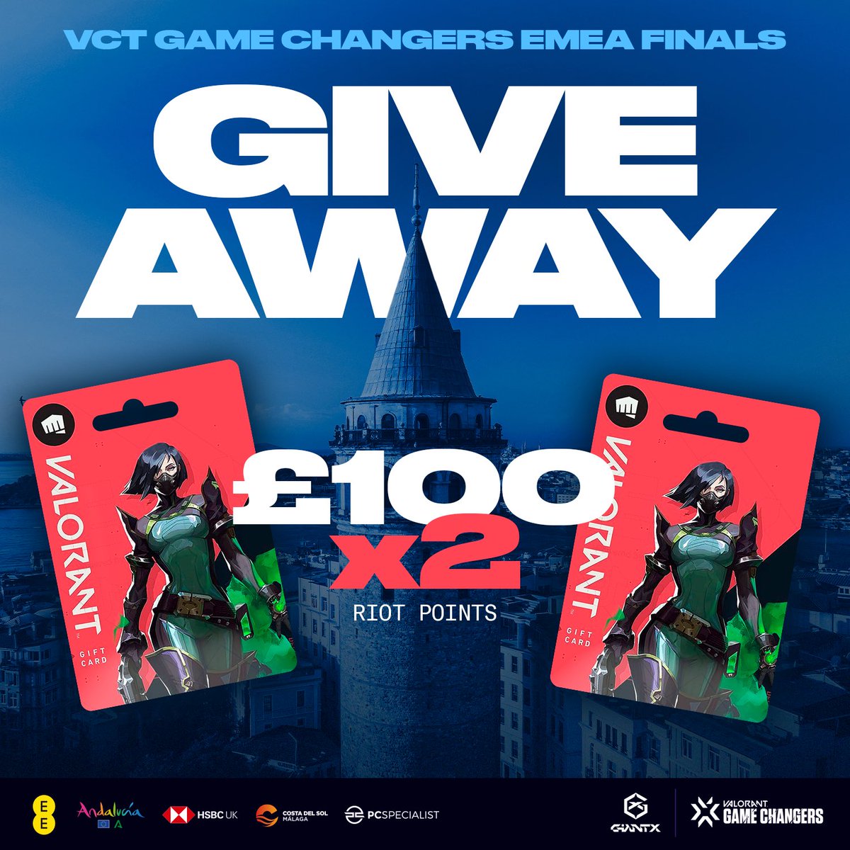 🚨GIVEAWAY ANNOUNCEMENT🚨

To celebrate our first ever #VCTGameChangersEMEA LAN finals we are giving away:

🪙 2x £100 Riot Points

To enter:

🔁 Retweet this post
👤 Follow us
💬 Tag a friend

Best of luck and we will see you Sunday 😎

#WeAreGIANTX
