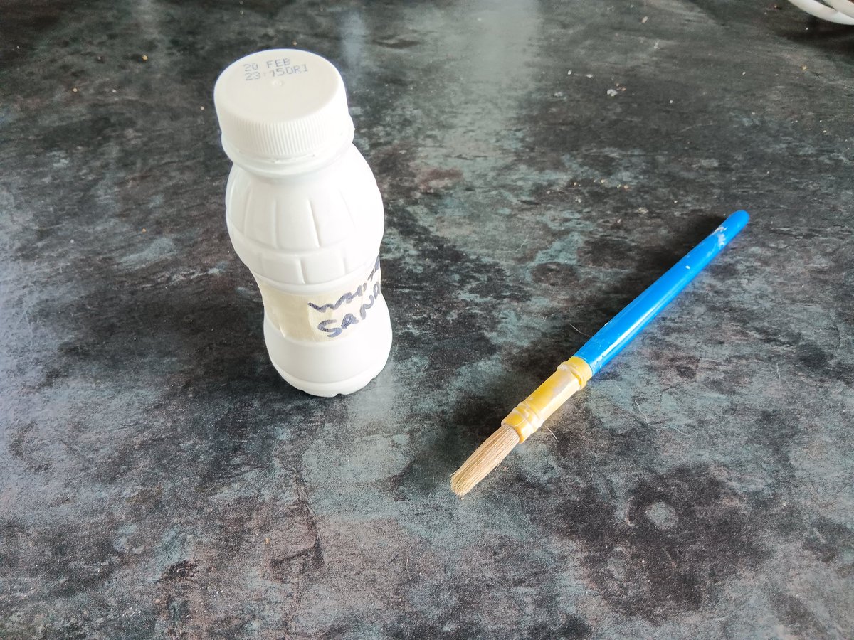 After painting a room, I always decant a bit of the paint into an empty yoghurt drink bottle - the type with a screw top. 

If I need to touch up any areas in the future I don't need to cart around a gallon can of paint  - so much easier!

#Toptip #homedecor #DIY