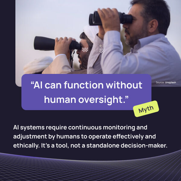 whitewidget's tweet photo. AI is a powerful tool, but it’s not here to replace all jobs. It analyzes data, automates tasks, and learns from patterns but it lacks human context and truly refined decision making.

Let’s debunk the myths. https://t.co/w5qTY3451x