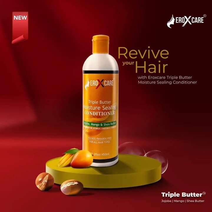 Eroxcare's tweet photo. Transform your hair with Eroxcare!

Intense hydration, volume, or shine? We got you covered! 

Our complete range nourishes, protect, and elevate your hair. 

Share your biggest hair goal and we will recommend the perfect product!

#Bbnaijas9 #eroxcare https://t.co/Z8QmUa8Ho6