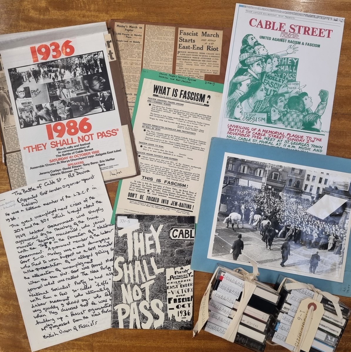 Today marks the anniversary of the Battle of Cable Street, when in 1936 residents blocked a march by the British Union of Fascists through a predominantly Jewish area.
Explore our collections of photos, oral histories &amp; pamphlets via the online catalogue orlo.uk/dkUjY