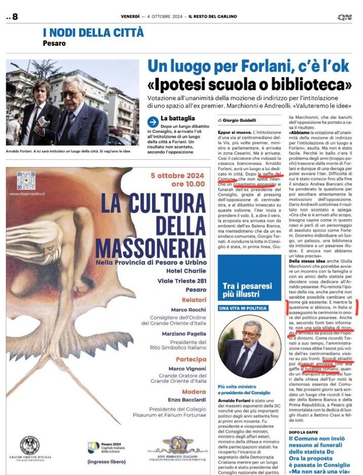 GGuidelli's tweet photo. Una via per #Forlani Era ora! https://t.co/cYZ05Si4ux