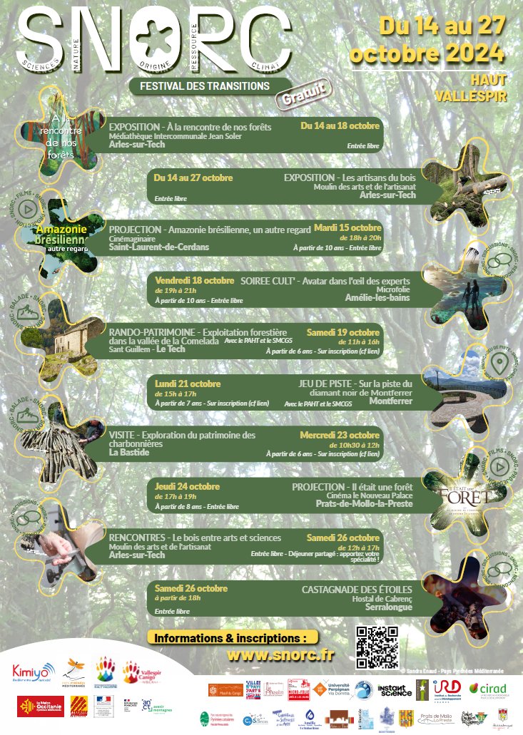 Kimiyo (@kimiyo_asso) on Twitter photo Le #festival #SNORC revient dans le #HautVallespir
Evadez-vous au milieu de la #nature et des #sciences au cours de cet événement dédié au #bois et aux #forêts.
Du 14 au 27 octobre
GRATUIT
Plus d'infos sur snorc.fr
<a href="/vallespircanigo/">Vallespir Canigó</a> <a href="/Occitanie/">Région Occitanie</a> <a href="/leDepartement66/">Département des Pyrénées-Orientales</a> Le #festival #SNORC revient dans le #HautVallespir
Evadez-vous au milieu de la #nature et des #sciences au cours de cet événement dédié au #bois et aux #forêts.
Du 14 au 27 octobre
GRATUIT
Plus d'infos sur snorc.fr
<a href="/vallespircanigo/">Vallespir Canigó</a> <a href="/Occitanie/">Région Occitanie</a> <a href="/leDepartement66/">Département des Pyrénées-Orientales</a>