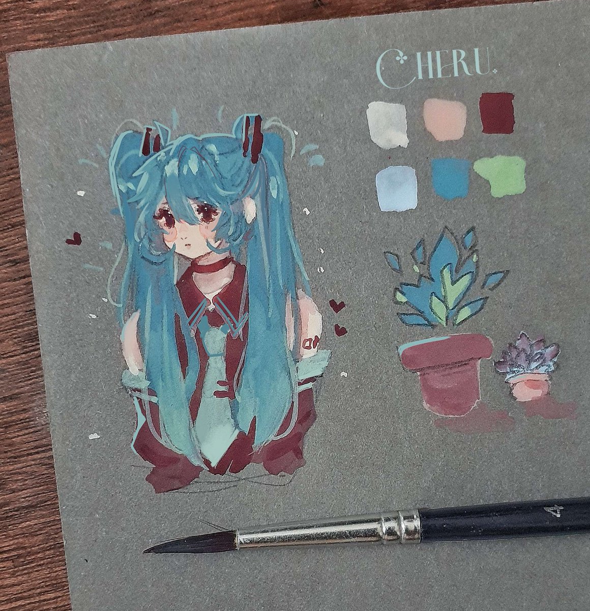 Gouache Miku from a while back