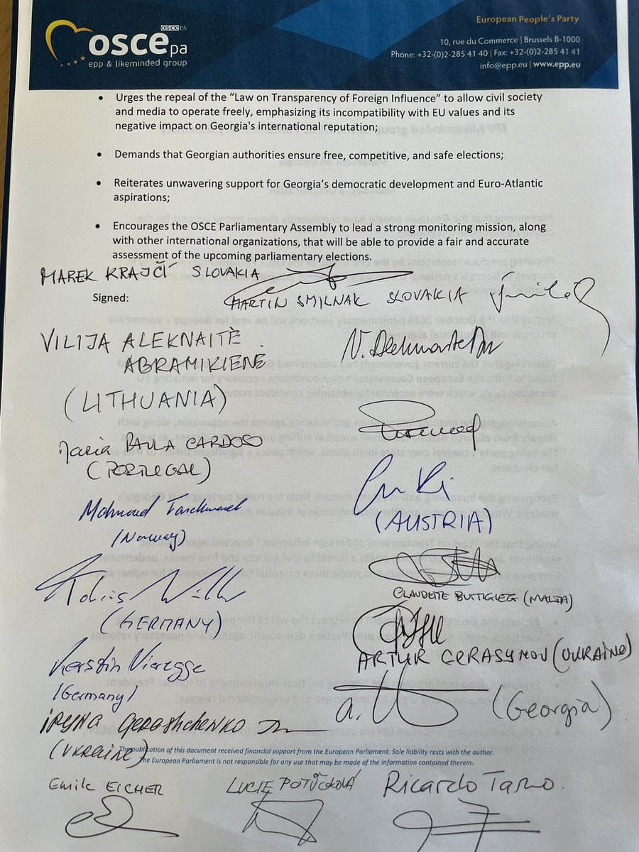 EPP_OSCEPA's tweet image. @EPP&amp;amp;likeminded group led by @VilijaAleknaite met in Dublin during the @OSCEPA Autumn Meeting, discussed many challenges of the #OSCE region. Finally, ahead of crucial elections in Georgia, the following statement was issued👇🏻