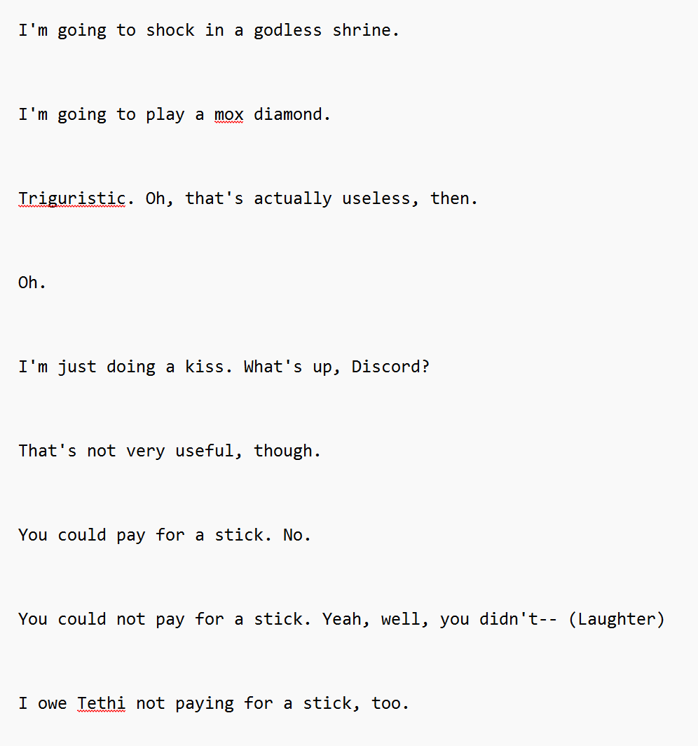 Trying out an auto transcribe feature for this weeks gameplay, its like so close but so far... well guess no shortcuts for me