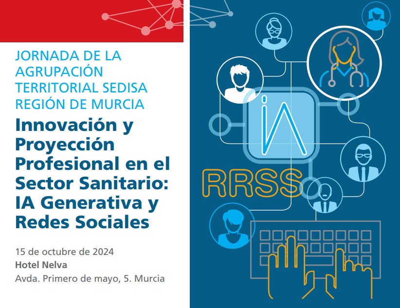 📲Innovación y Proyección Profesional en el Sector Sanitario: #IA Generativa y #RedesSociales: Jornada de la Agrupación Territorial SEDISA Región de Murcia el 15 de octubre con la colaboración de <a href="/roche_es/">Roche España</a>. Inscripciones👉tinyurl.com/2cgnwgrm #GestiónSanitaria <a href="/sedes_jose/">José Sedes Romero</a>
